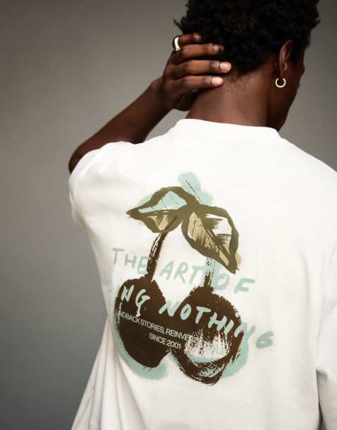 Bershka - Hvid T-shirt med korte ærmer og print - view 1