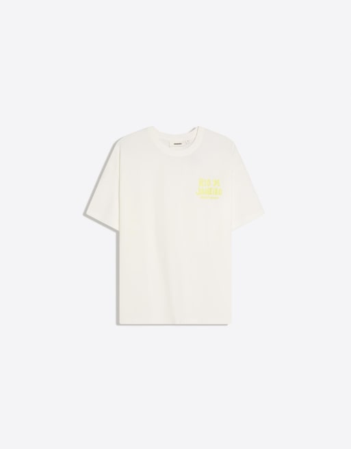 Bershka - Hvid T-shirt med korte ærmer og print, 4 af 4