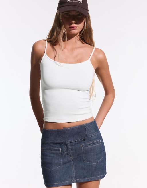 Bershka - Hvid top med tynde stropper, 3 af 4