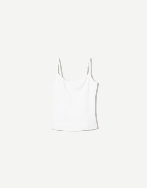 Bershka - Hvid top med tynde stropper, 4 af 4