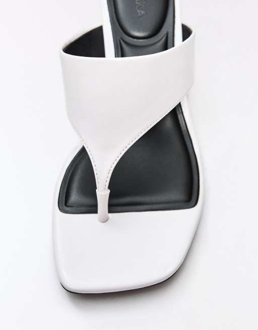 Bershka - Hvide sandaler med kitten-hæl, 2 af 4