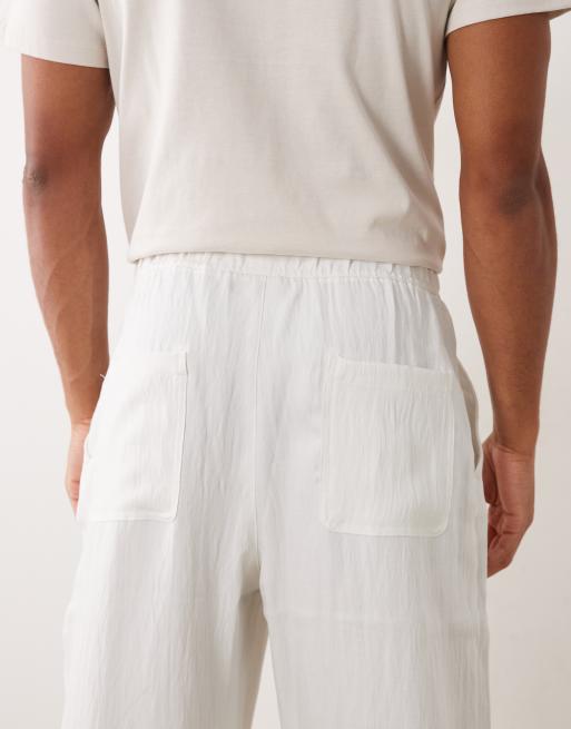 Bershka - Hvide superposede bukser i rustik stil, 4 af 5