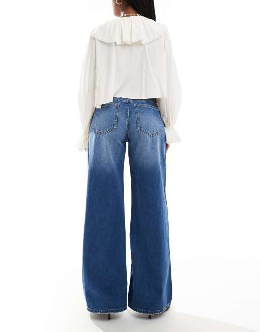 Bershka – Indigoblå jeans med vida ben och hög midja, 2 av 5