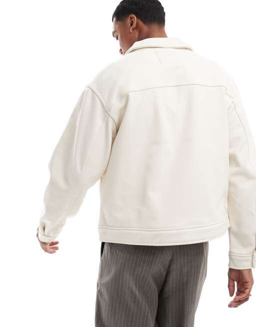 Bershka - Jack met rechte pasvorm en ritssluiting in ecru , 4 van 4