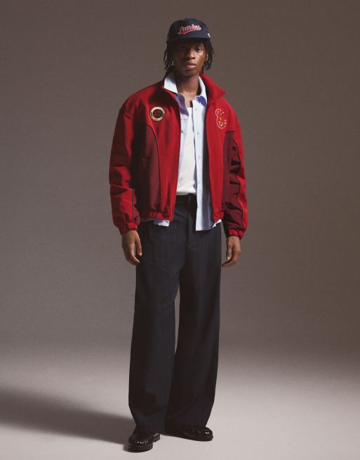 Bershka - Jack met rits en print in rood, 6 van 7