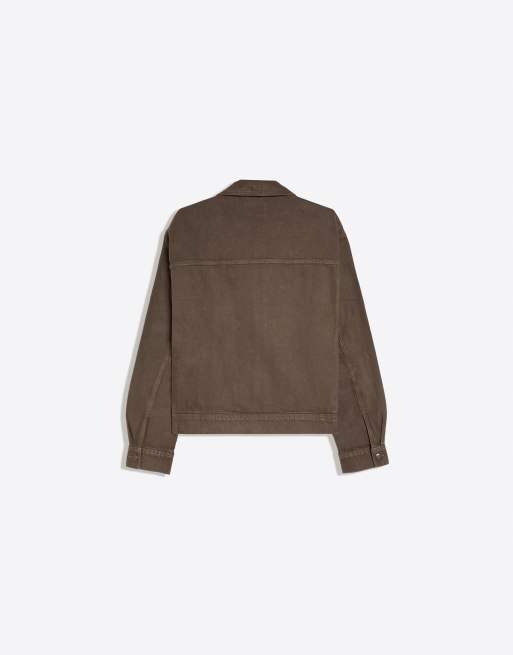 Bershka jack met toggle-sluitingen in bruin, 6 van 6