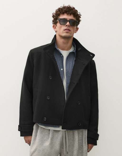Bershka jack met vilteffect en opstaande kraag in zwart, 5 van 7