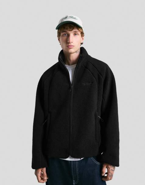 Bershka – Jacke aus Lammfellimitat in Schwarz - view 1