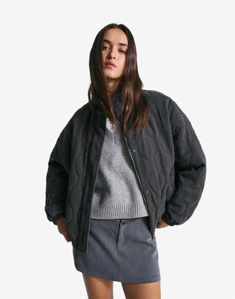 Bershka – Jacke in Grau mit verblasstem Effekt - view 1