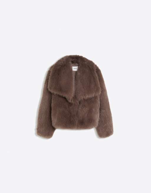 Bershka Jacke mit Revers in Beige, 4 von 6