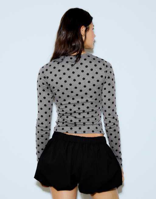 Bershka Jacket with neckline split in grey, 3 of 5