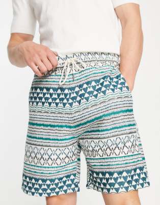 Bershka jacquard design shorts in blue - ASOS Price Checker