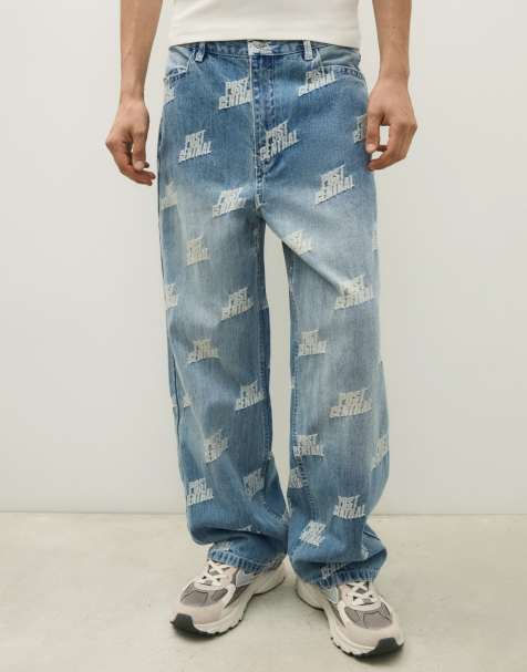 Bershka jacquardbyxor i blått - view 1