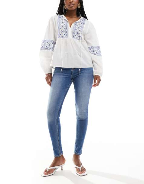 Bershka – Jasnoniebieskie obcisłe jeansy z podwyższonym stanem - view 1