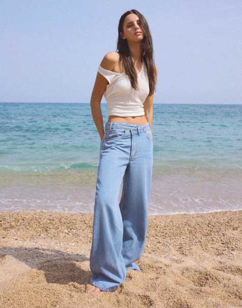 Bershka - Jean ample - Bleu moyen - view 1
