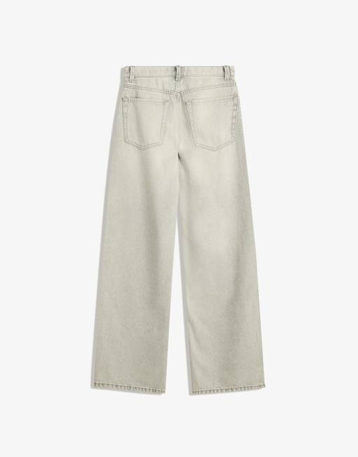 Bershka - Jean ample droit - Gris, 3 de 4