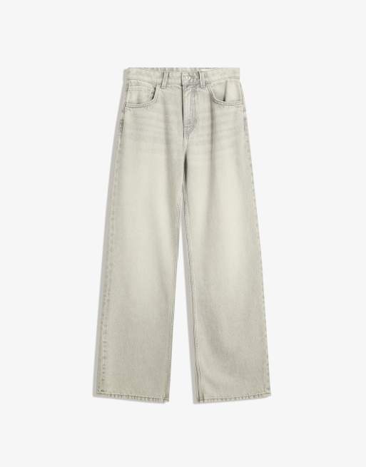 Bershka - Jean ample droit - Gris, 4 de 4
