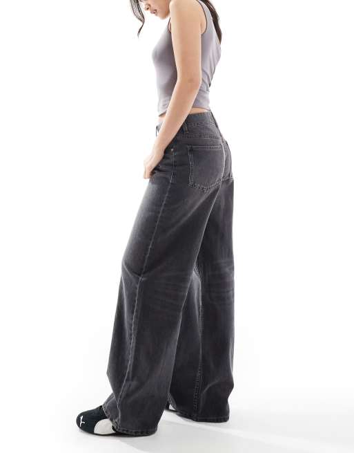 Bershka - Jean baggy droit - Gris foncé, 3 de 5