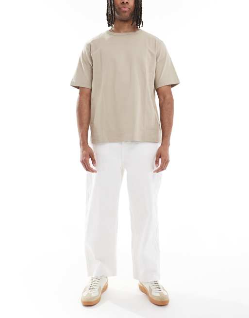 Bershka - Jean baggy en jacquard - Écru, 3 de 5