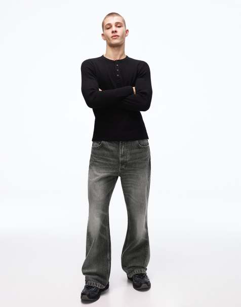 Bershka - Jean baggy évasé - Gris - view 1