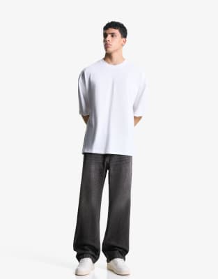 Bershka - Jean baggy - Gris
