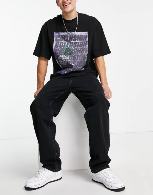 Bershka - Jean baggy - Noir