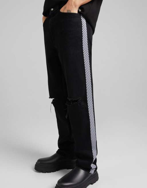 Bershka - Jean baggy style années 90 avec déchirures - Noir