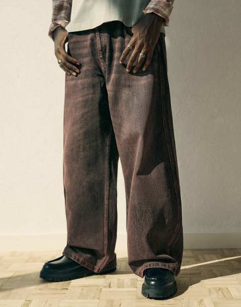 Bershka - Jean baggy style skateur - Marron - view 1