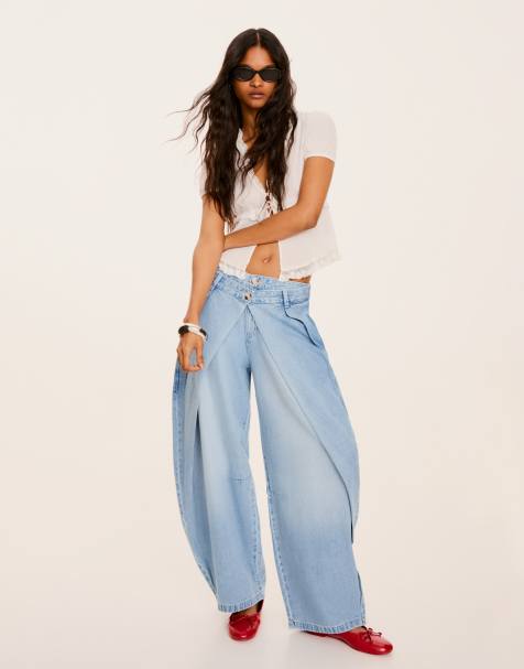 Bershka - Jean ballon - Bleu moyen - view 1