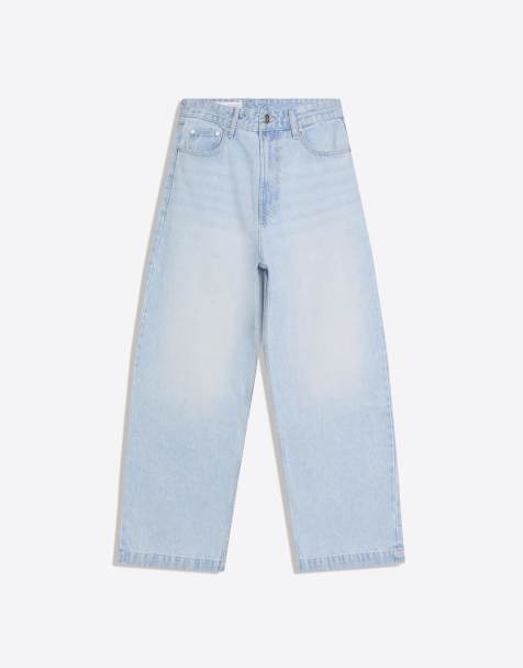 Bershka - Jean barrel - Bleu clair - view 1