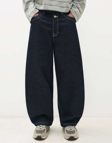 Bershka jean barrel fit bleu - view 1