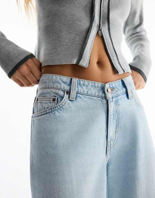 Bershka jean barrel taille haute bleu clair, 2 de 5