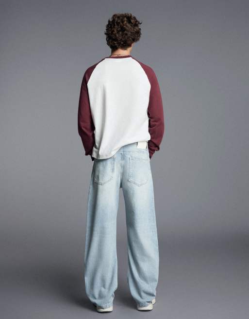 Bershka jean barrel torsadé bleu clair, 3 de 6