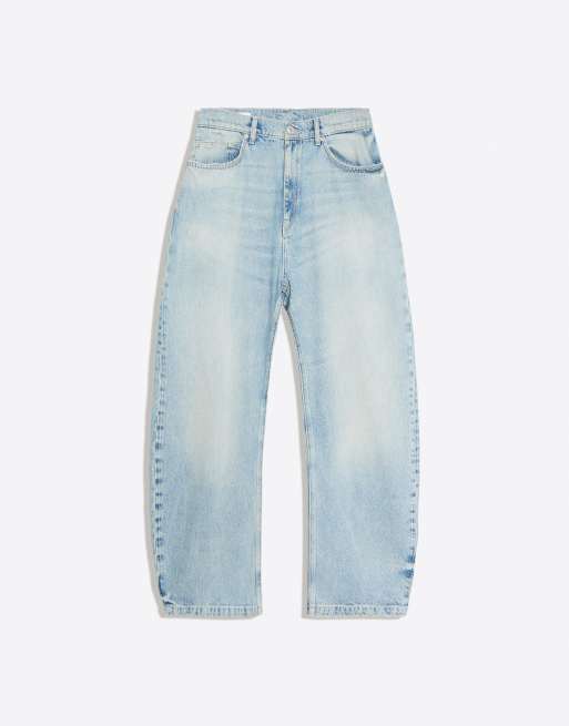 Bershka jean barrel torsadé bleu clair, 6 de 6