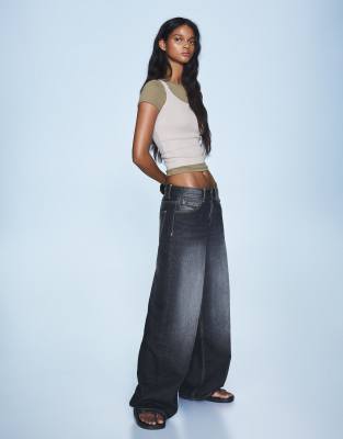 Bershka - Jean boyfriend - Noir