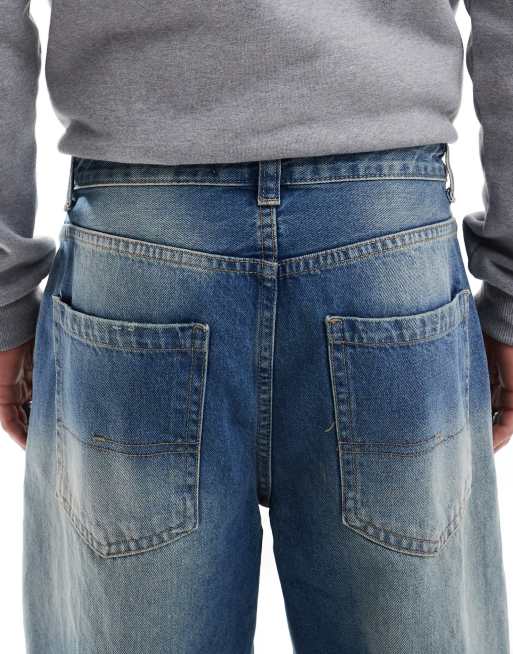 Bershka - Jean coupe skateur - Bleu moyen, 4 de 5