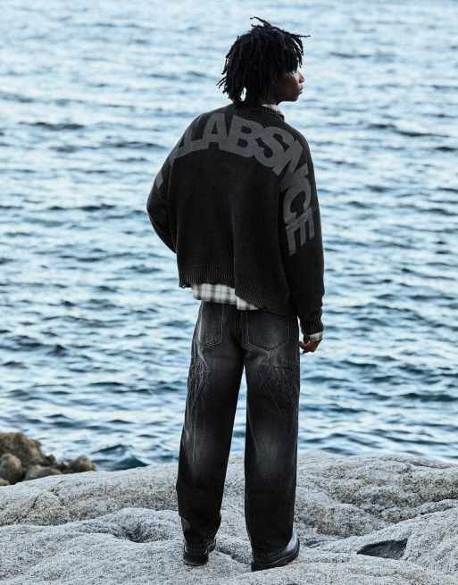 Bershka jean délavé avec détail embossé noir, 3 de 6