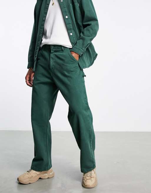 Bershka - Jean d'ensemble ample - Kaki