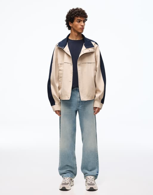 Bershka - Jean droit ample - Bleu, 2 de 4