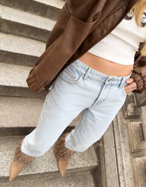 Bershka - Jean droit - Bleu clair - view 1