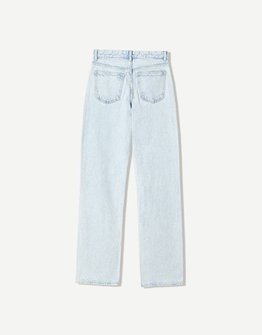 Bershka - Jean droit - Bleu clair, 4 de 4