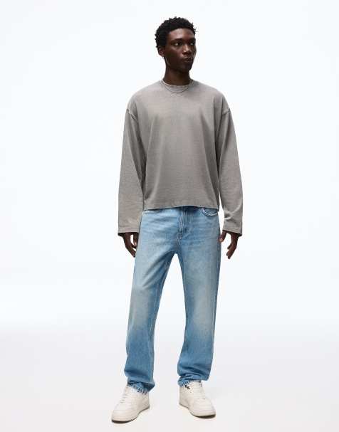 Bershka - Jean droit - Bleu moyen - view 1