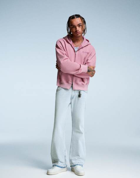 Bershka - Jean droit évasé - Bleu clair - view 1