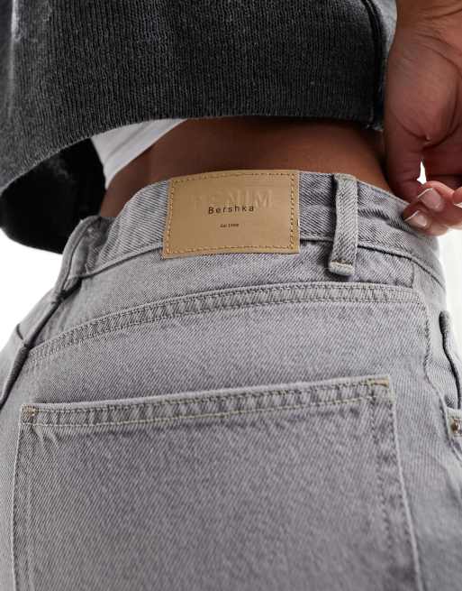 Bershka - Jean droit - Gris délavé, 3 de 5