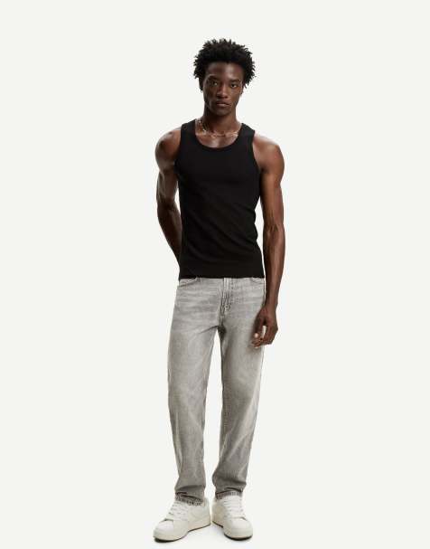 Bershka - Jean droit - Gris - view 1
