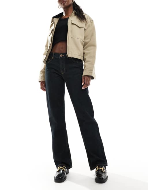 Bershka - Jean droit - Indigo foncé