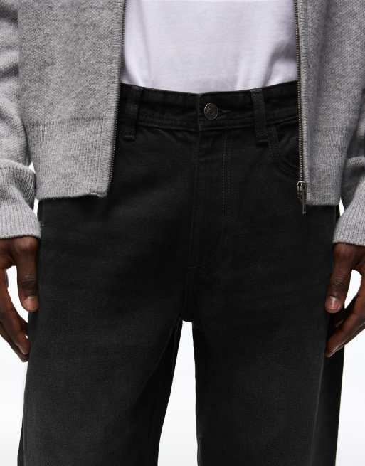 Bershka - Jean droit - Noir, 4 de 4