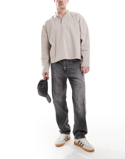 Bershka - Jean droit style années 90 - Gris délavé - view 1
