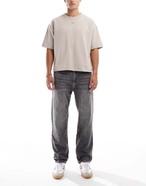 Bershka - Jean droit vintage - Gris délavé - view 1