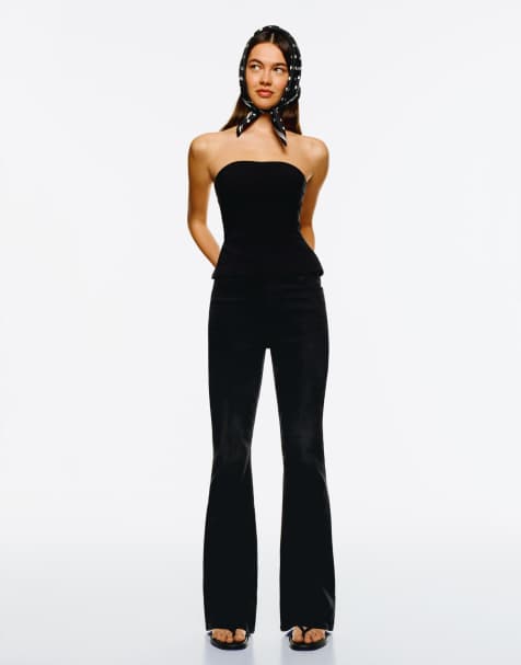 Bershka - Jean évasé - Noir - view 1